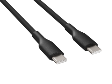 2m Soft Silicone USB 2.0  Type-C to Type-C Cable, 60W, 480mbps, Black