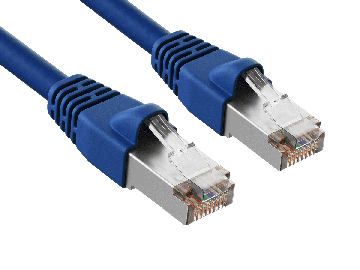 50ft Cat6 Shielded Ethernet Network Patch Cable STP Snagless 24AWG Bare Copper, Blue