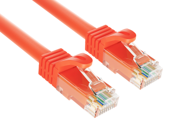 1ft Cat6a UTP 10G Ethernet Network Patch Cable Snagless 24AWG Bare Copper, Orange