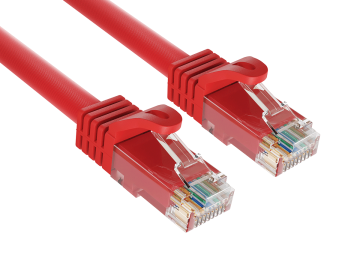 5ft Cat6a UTP 10G Ethernet Network Patch Cable Snagless 24AWG Bare Copper, Red