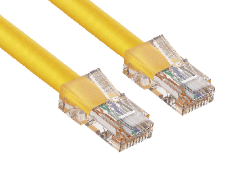 2ft Cat6 UTP Non-Booted Ethernet Network Patch Cable 24AWG Bare Copper, Yellow