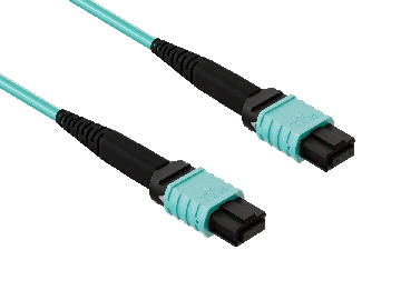 3m OM4 MPO TO MPO 12 Fibers Corning Fiber Trunk Cable Type B Multimode 50/125 OFNR Rated, Aqua