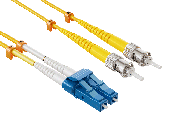 5m OS2 Short Boot LC TO ST UPC Duplex Corning Fiber Optic Cable SingleMode 9/125 LZSH/OFNR Rated, Yellow