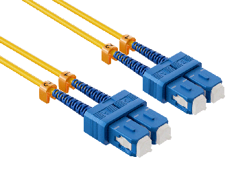 10m OS2 Short Boot SC TO SC UPC Duplex Corning Fiber Optic Cable SingleMode 9/125 LZSH/OFNR Rated, Yellow