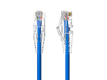 2FT Slim Cat6 28AWG UTP Ethernet Network Patch Cable Snagless, Blue