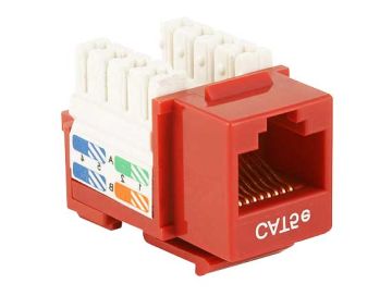 Cat5e RJ45 UTP 110 Type Punch Down Keystone Red