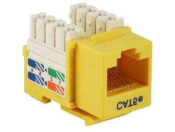 Cat5e RJ45 UTP 110 Type Punch Down Keystone Yellow