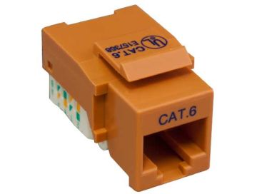 Cat6 RJ45 UTP Tool Less Keystone Jack Orange Color