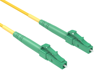 7m OS2 LC/APC TO LC/APC Simplex Corning Fiber Optic Cable Single-Mode 9/125 OFNR Rated, Yellow