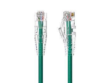 15ft Slim Cat6a 28AWG UTP Ethernet Network Patch Cable, Green