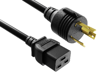 8ft NEMA L6-30P to C19 Heavy Duty Power Cord 12AWG, 20A 250V 