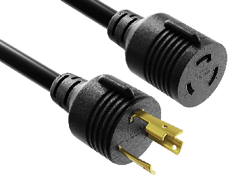 25ft NEMA L6-30P to NEMA L6-30R Power Cord, 10AWG, 30A, 250V