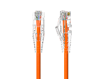 20ft Slim Cat6a 28AWG UTP Ethernet Network Patch Cable, Orange