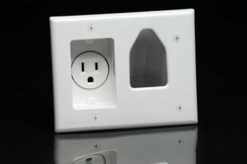 Recessed Low Voltage Cable Plate with Recessed Power