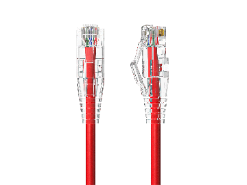 Slim Cat6a 28AWG UTP Ethernet Network Patch Cable, Red