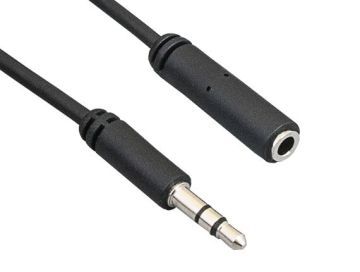 12ft Ultra Slim 3.5mm Male to Female Stereo Audio Extension Cable, Black
