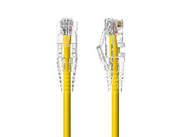 25FT Slim Cat6 28AWG UTP Ethernet Network Patch Cable Snagless, Yellow
