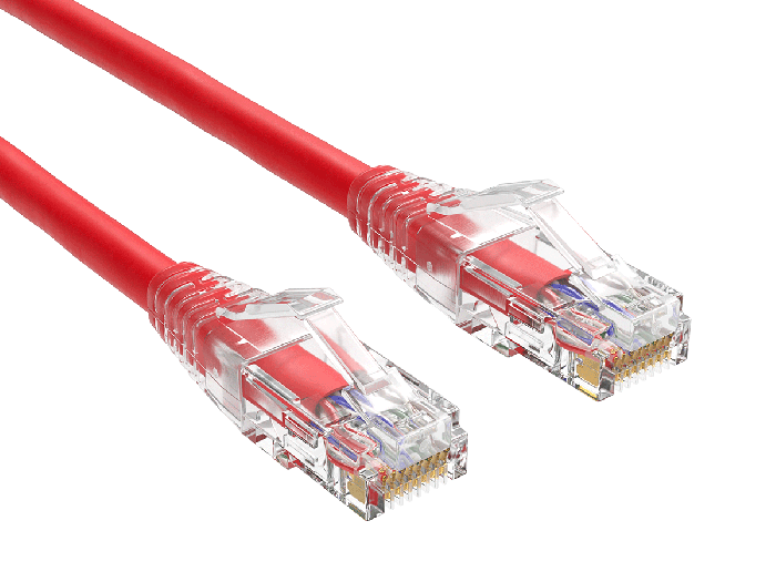 14ft Cat6 Ethernet Patch Cable with Clear Boot, UTP, Pure Bare Copper, Red 14ft Cat6 Ethernet Patch Cable with Clear Boot, UTP, Pure Bare Copper, Red