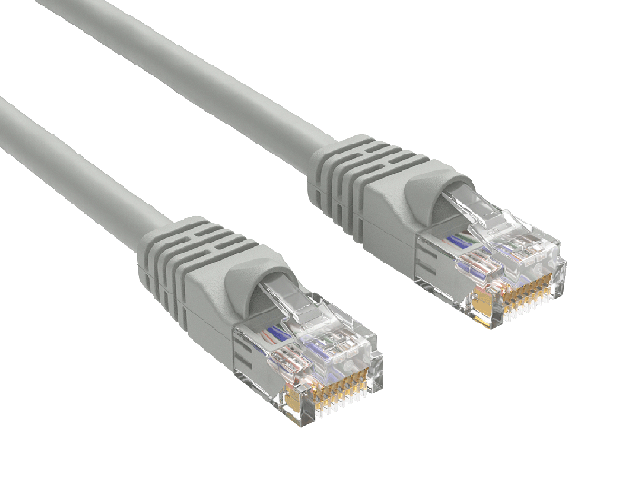 50ft Cat5e UTP Ethernet Network Patch Cable Snagless 24AWG Bare Copper, Gray