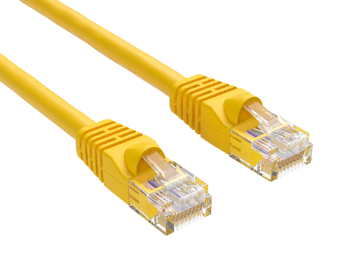 7ft Cat5e UTP Ethernet Network Patch Cable Snagless 24AWG Bare Copper, Yellow