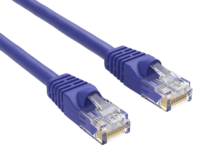5ft Cat6 UTP Ethernet Network Patch Cable Snagless 24AWG Bare Copper, Purple