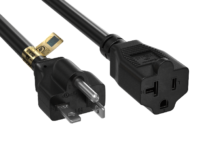 25ft Heavy-Duty NEMA 5-20P to NEMA 5-20R 12 AWG Extension Power Cord

