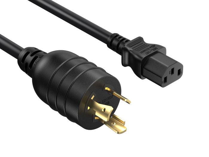 10ft NEMA L5-20P to C13 Heavy Duty Power Cord, 14 AWG, 15A/125V, Black 10ft NEMA L5-20P to C13 Heavy Duty Power Cord, 14 AWG, 15A/125V, Black