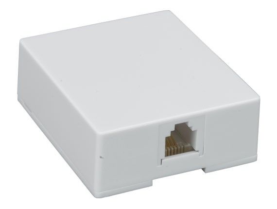 1-port RJ11 6P4C Surface Mount Box, White 1-port RJ11 6P4C Surface Mount Box, White