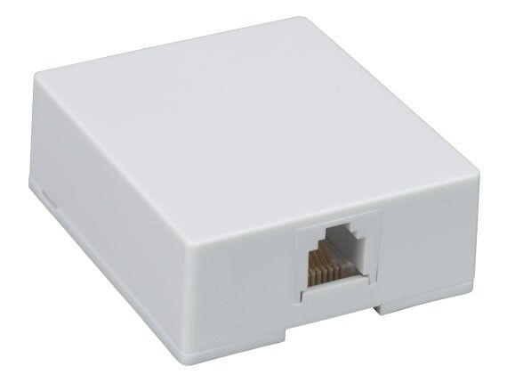 1-port RJ12 6P6C Surface Mount Box, White 1-port RJ12 6P6C Surface Mount Box, White
