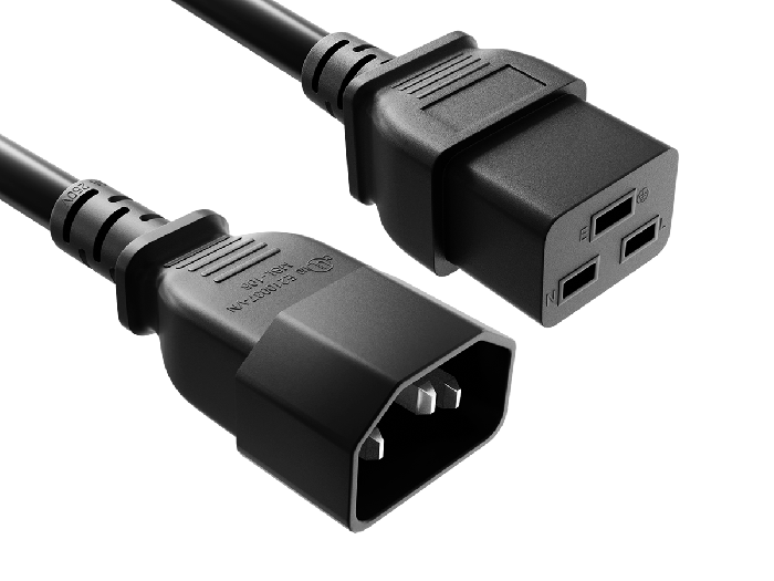 8FT 14AWG IEC C14 to C19 Power Cord | 105°C SJT | Black | UL Listed | Data Center Cable 8FT 14AWG IEC C14 to C19 Power Cord | 105°C SJT | Black | UL Listed | Data Center Cable
