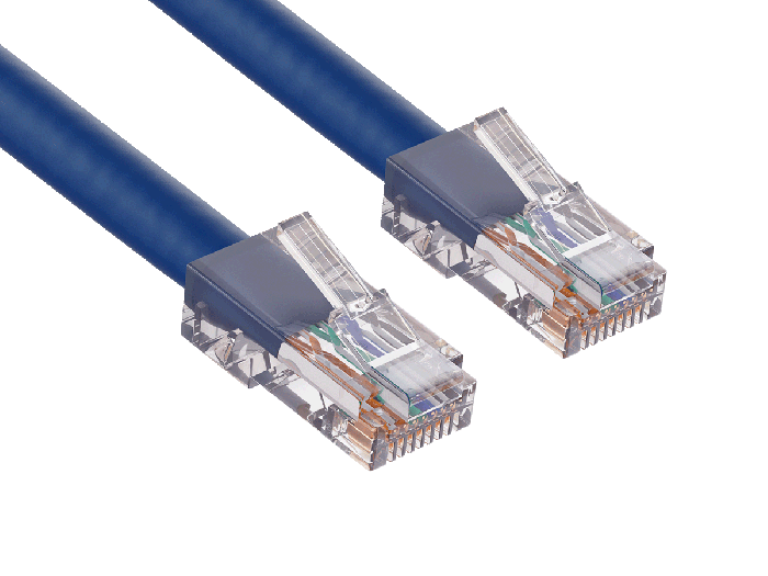 4ft Cat6 UTP Non-Booted Ethernet Network Patch Cable 24AWG Bare Copper, Blue