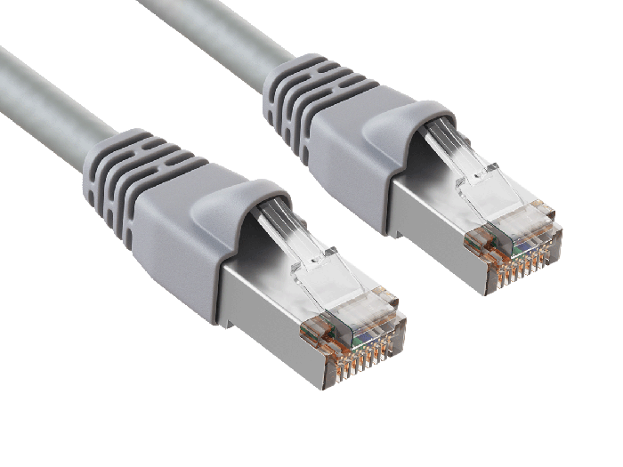 7ft Cat6 Shielded Ethernet Network Patch Cable STP Snagless 24AWG Bare Copper, Gray