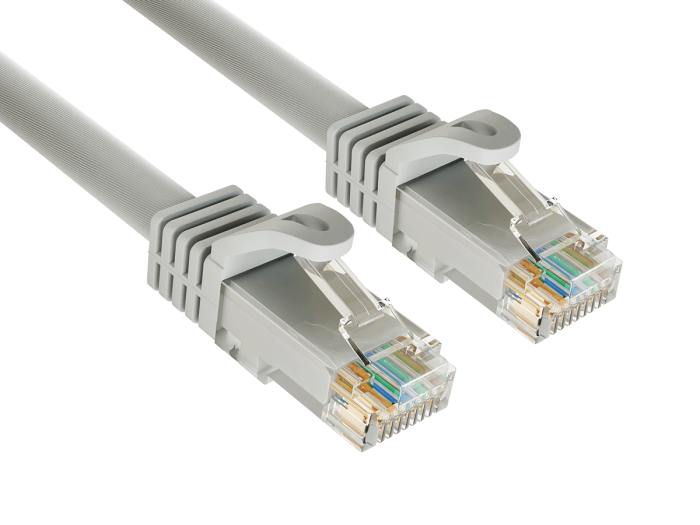 14ft Cat6a UTP 10G Ethernet Network Patch Cable Snagless 24AWG Bare Copper, Gray