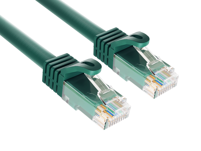 10ft Cat6a UTP 10G Ethernet Network Patch Cable Snagless 24AWG Bare Copper, Green