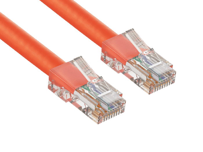 1ft Cat5e UTP Non-Booted Ethernet Network Patch Cable 24AWG Bare Copper, Orange