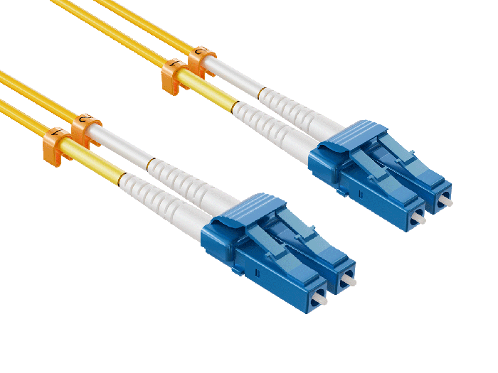 1.5m OS2 Short Boot LC TO LC UPC Duplex Corning Fiber Optic Cable Single-Mode 9/125 LZSH/OFNR Rated, Yellow 1.5m OS2 Short Boot LC TO LC UPC Duplex Corning Fiber Optic Cable Single-Mode 9/125 LZSH/OFNR Rated, Yellow