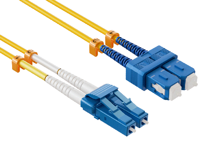 4m OS2 Short Boot LC TO SC UPC Duplex Corning Fiber Optic Cable Single-Mode 9/125 LZSH/OFNR Rated, Yellow
