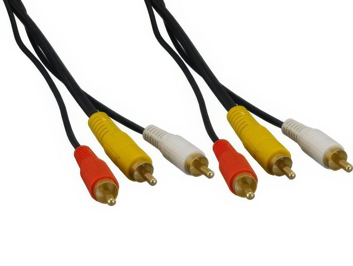 6ft 3 RCA to 3 RCA Video Audio Cable, Male to Male , Black 6ft 3 RCA to 3 RCA Video Audio Cable, Male to Male , Black