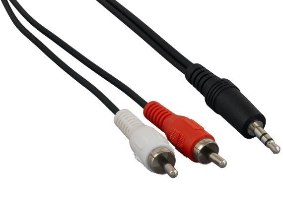 6ft 3.5mm Stereo to RCA x 2 Male to Male Audio Cable, Black 6ft 3.5mm Stereo to RCA x 2 Male to Male Audio Cable, Black