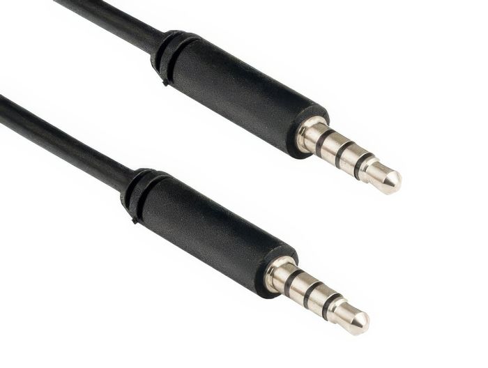 3.5mm TRRS Male to Male Audio & Microphone TRRS Cable, Black