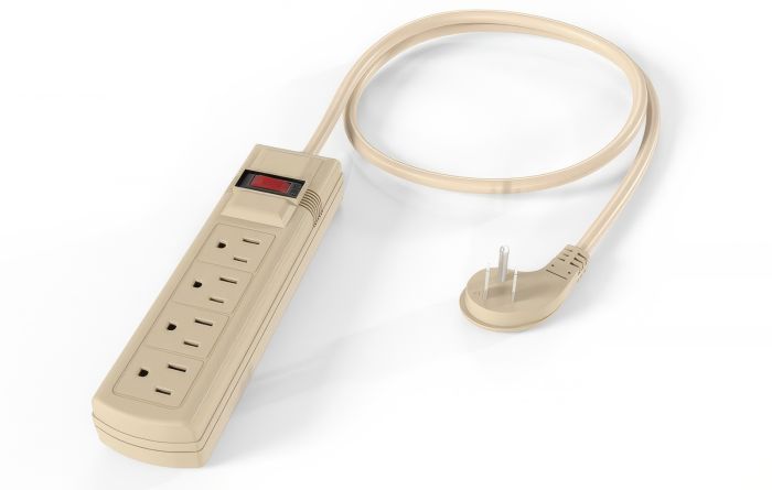 4ft Portable 4-Outlet Surge Protector Power Strip with 45° Thin Plug and Illuminated Switch 4ft Portable 4-Outlet Surge Protector Power Strip with 45° Thin Plug and Illuminated Switch