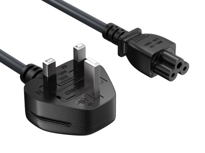 6ft BS1363 to C5 England UK Power Cord with Fuse, for Notebook, 18AWG, Black 6ft BS1363 to C5 England UK Power Cord with Fuse, for Notebook, 18AWG, Black