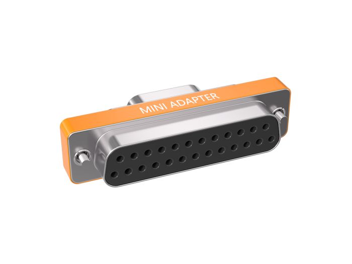 DB9 Female to DB25 Female Low Profile Mini Modem Adapter, Orange DB9 Female to DB25 Female Low Profile Mini Modem Adapter, Orange