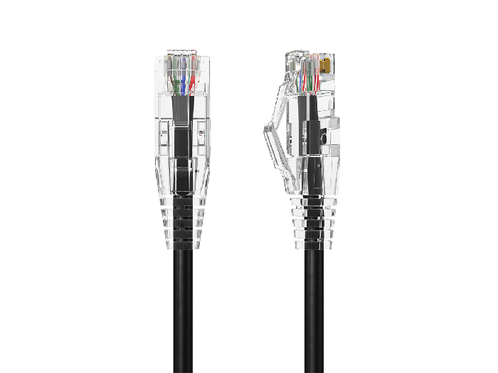 Slim Cat6a 28AWG UTP Ethernet Network Patch Cable, Black Slim Cat6a 28AWG UTP Ethernet Network Patch Cable, Black