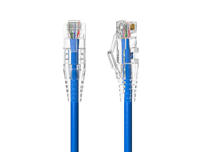 Slim Cat6 28AWG UTP Ethernet Network Patch Cable Snagless, Blue Slim Cat6 28AWG UTP Ethernet Network Patch Cable Snagless, Blue