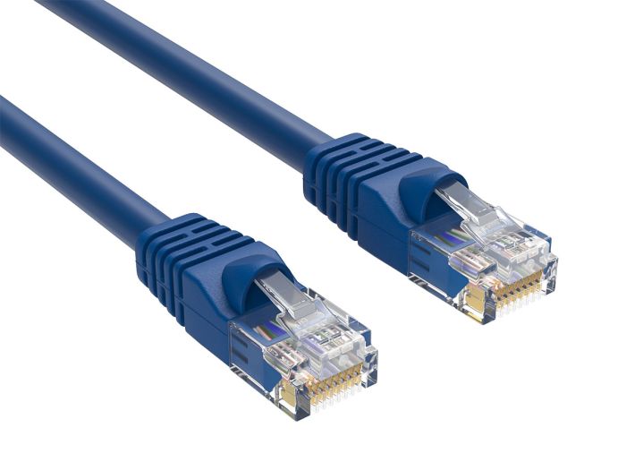 8ft Cat6 UTP Ethernet Network Patch Cable Snagless 24AWG Bare Copper, Blue
