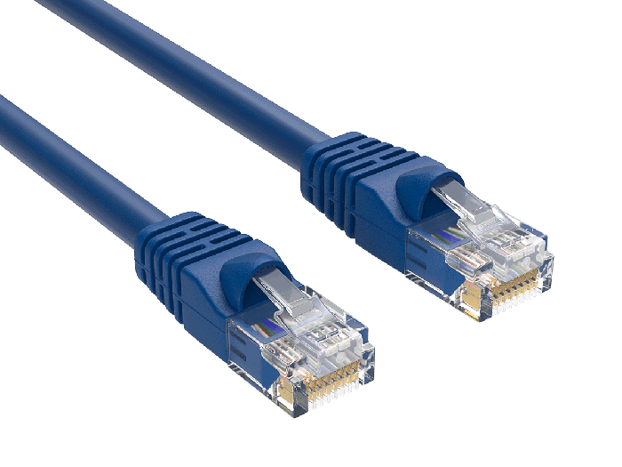 15ft Cat6 UTP Ethernet Network Patch Cable Snagless 24AWG Bare Copper, Blue