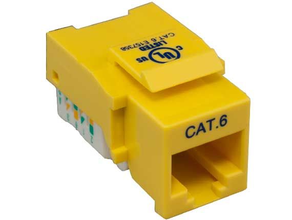 Cat6 RJ45 UTP Too Less Keystone Jack Yellow Color Cat6 RJ45 UTP Too Less Keystone Jack Yellow Color