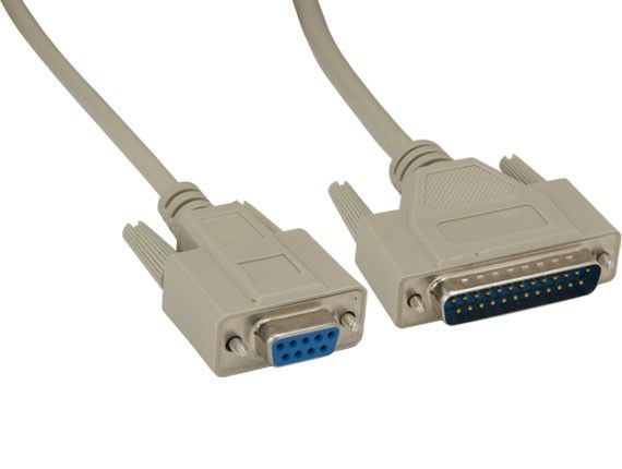 DB9 Female to DB25 Male AT Modem Cable DB9 Female to DB25 Male AT Modem Cable