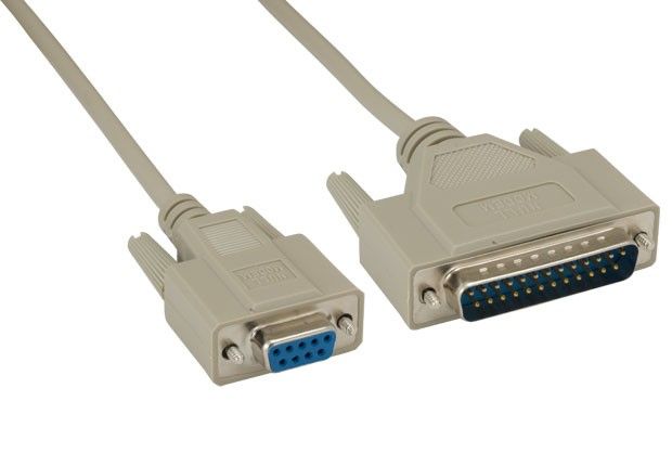 DB9 Female to DB25 Male Null Modem Cable DB9 Female to DB25 Male Null Modem Cable